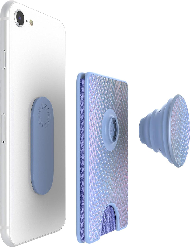 PopSockets PopWallet+ mit Integriertem Austauschbarem PopTop für Smartphones und Tablets - Iridescen