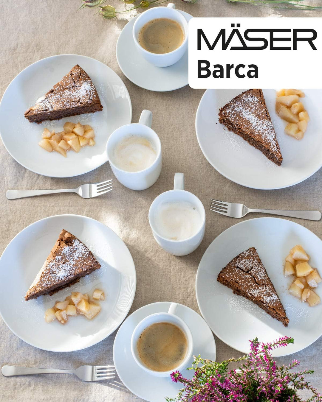 Mäser Kombiservice, Porzellan Barca, Weiss