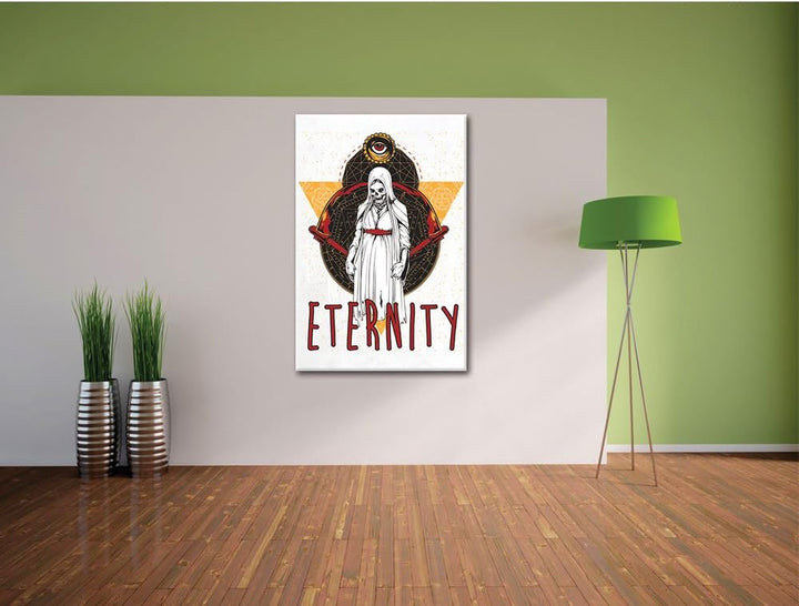 Pixxprint All for Eternity White Bild auf Leinwand, XXL riesige Bilder fertig gerahmt mit Keilrahmen