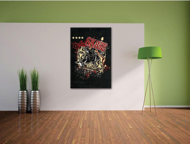 Dark Ultimate grim reaper black Bild auf Leinwand, XXL riesige Bilder fertig gerahmt mit Keilrahmen,