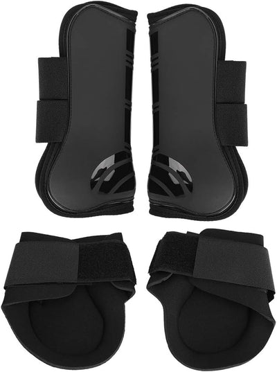 Nikou Reitstiefel Overreach Gamaschen für Pferde, 2 Paar elastische Pferdestiefel verdicken Pu Vorde