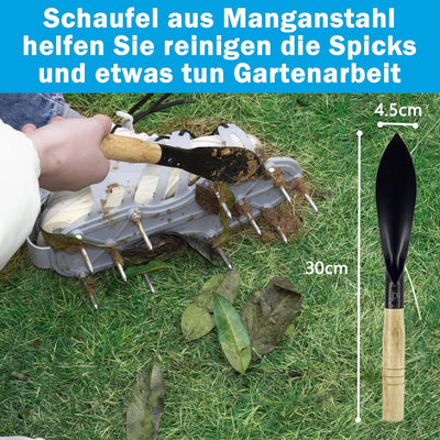 JIANFA Nagelschuhe Rasenbelüfter Schuhe, Nagelschuhe Ausgleichsmasse mit Garten Schaufel Zum die Ras