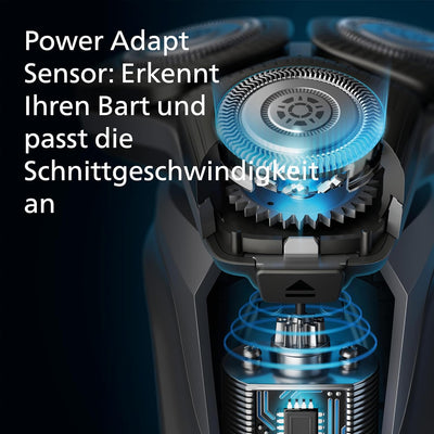 Philips Shaver Series 5000 – Elektrischer Nass- & Trockenrasierer in Carbongrau mit 1 integrierten a