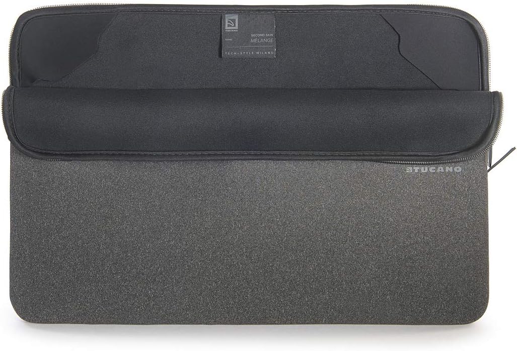 Tucano BFM1718-BK Second Skin Melange Neopren Notebook Sleeve, 43,18-45,72 cm (17-18 Zoll) schwarz