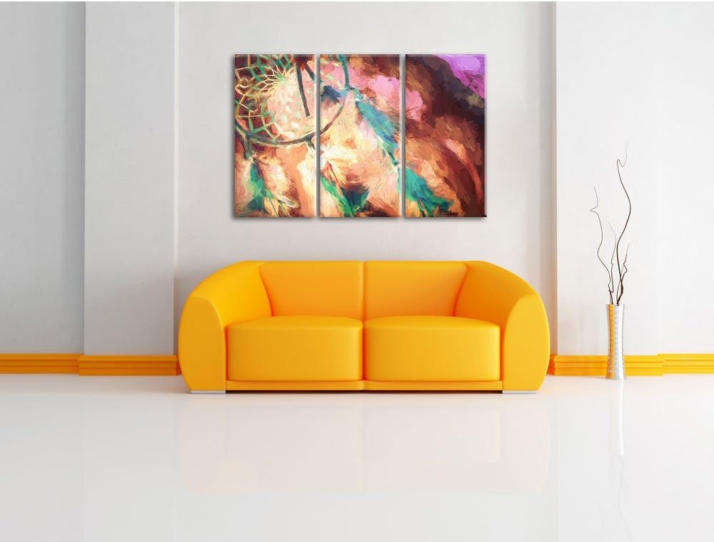 Pixxprint Traumfänger als Leinwandbild | Grösse: 3 Teilig (120x80) | Wandbild| Kunstdruck | fertig b