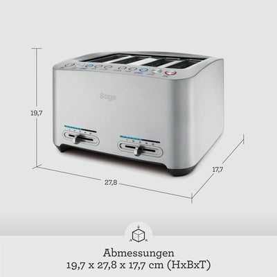 Sage - The Smart Toast 4-Slice Toaster, Gebürstetes Aluminium