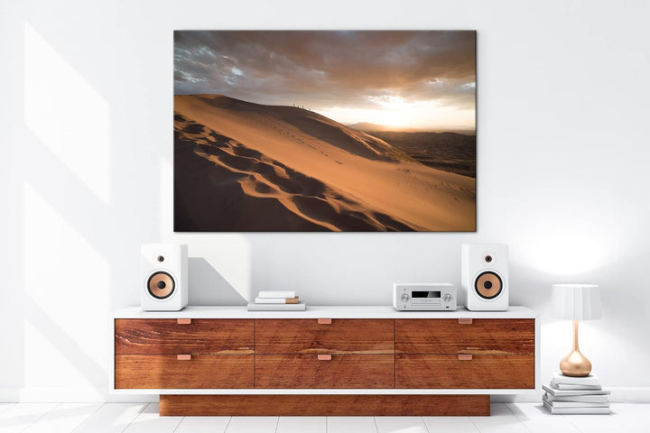 Sanddüne in der Wüste Format: 100x70 als Leinwandbild, Motiv fertig gerahmt auf Echtholzrahmen, Hoch