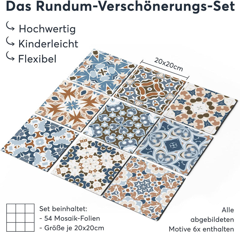 CREATISTO Klebefliesen Stickerfliesen Fliesenfolie - Stylische Sticker Aufkleber für Fliesen I Klebe