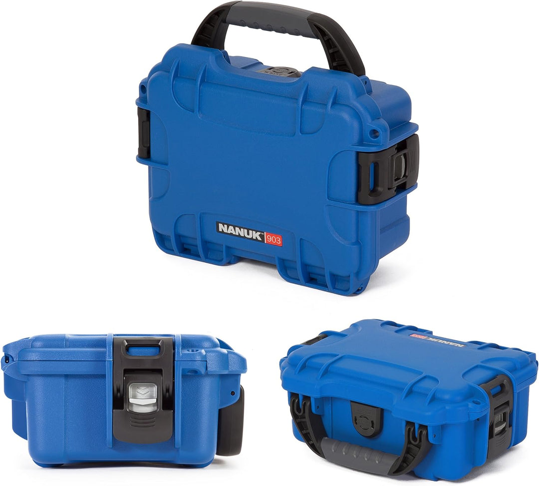 Nanuk 903 Wasserdichter Hartschalenkoffer Mit Plüschschaumeinlage - Blau Blau Cubed Foam Hülle, Blau