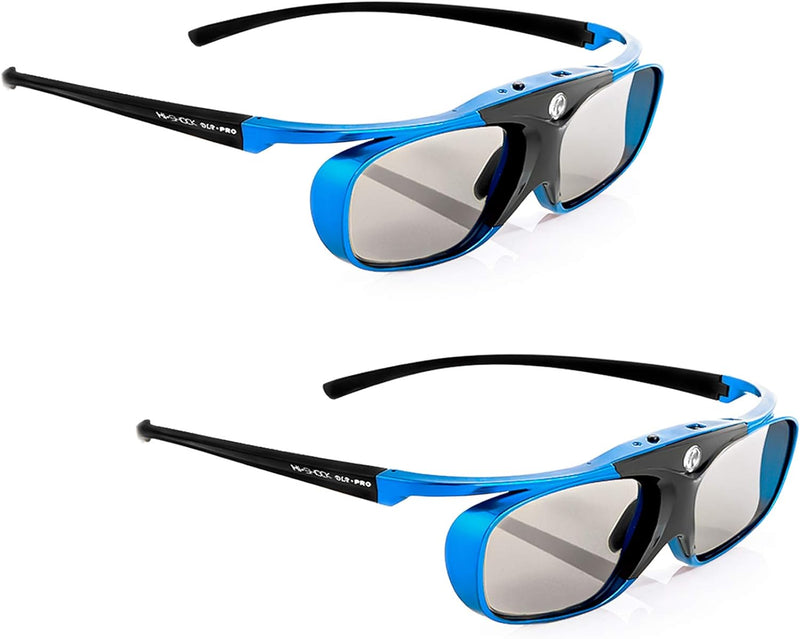 2X Hi-SHOCK DLP Pro Blue Heaven | DLP Link 3D Brille für 3D DLP Beamer von Acer, BenQ, Largo, Optoma