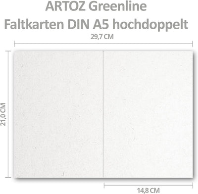 ARTOZ 50x Doppelkarten DIN A5 - Farbe: birch (weiss/cremeweiss) - 14,8 x 21,0 cm - hochdoppelt - Ser