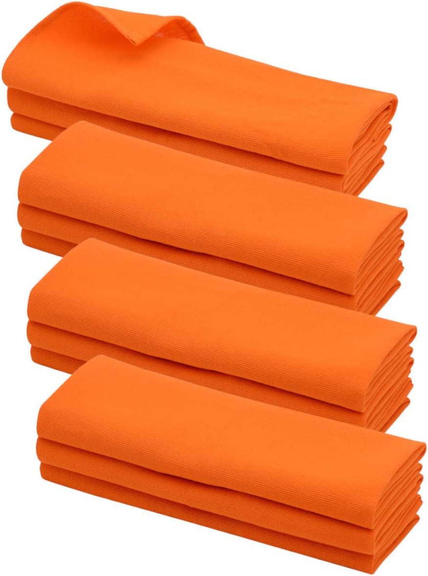 Daloual 12x Geschirrtuch/Küchentuch/Putztuch Poliertuch aus 100% Baumwolle orange
