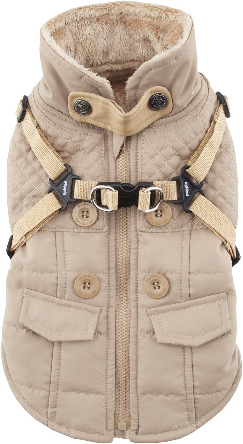 Puppia PAQD-VT1463 Wilkes, Wintermantel, XXL, beige Beige XXL Klassisch, Beige XXL Klassisch