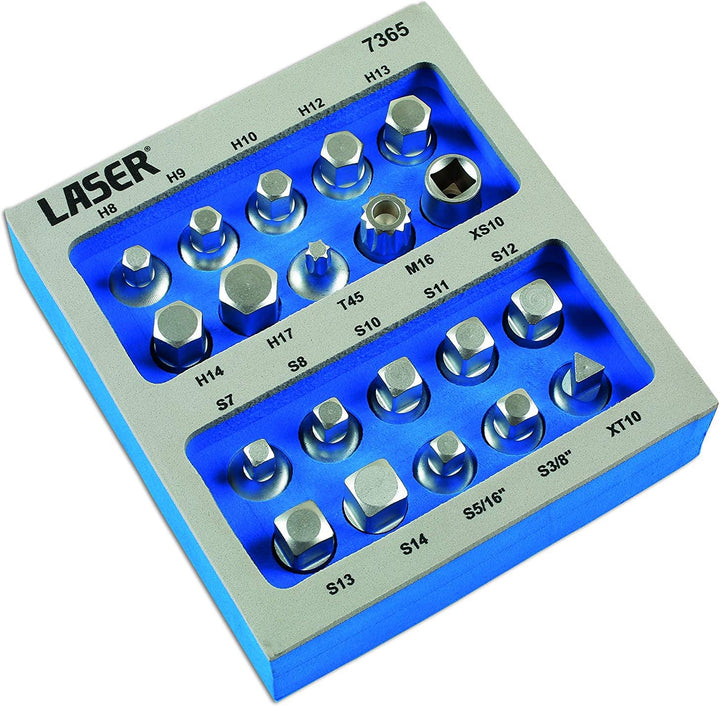 Laser 7365 Ölwannen-Schraubenschlüssel-Set, 3/8 Zoll D, 20-teilig