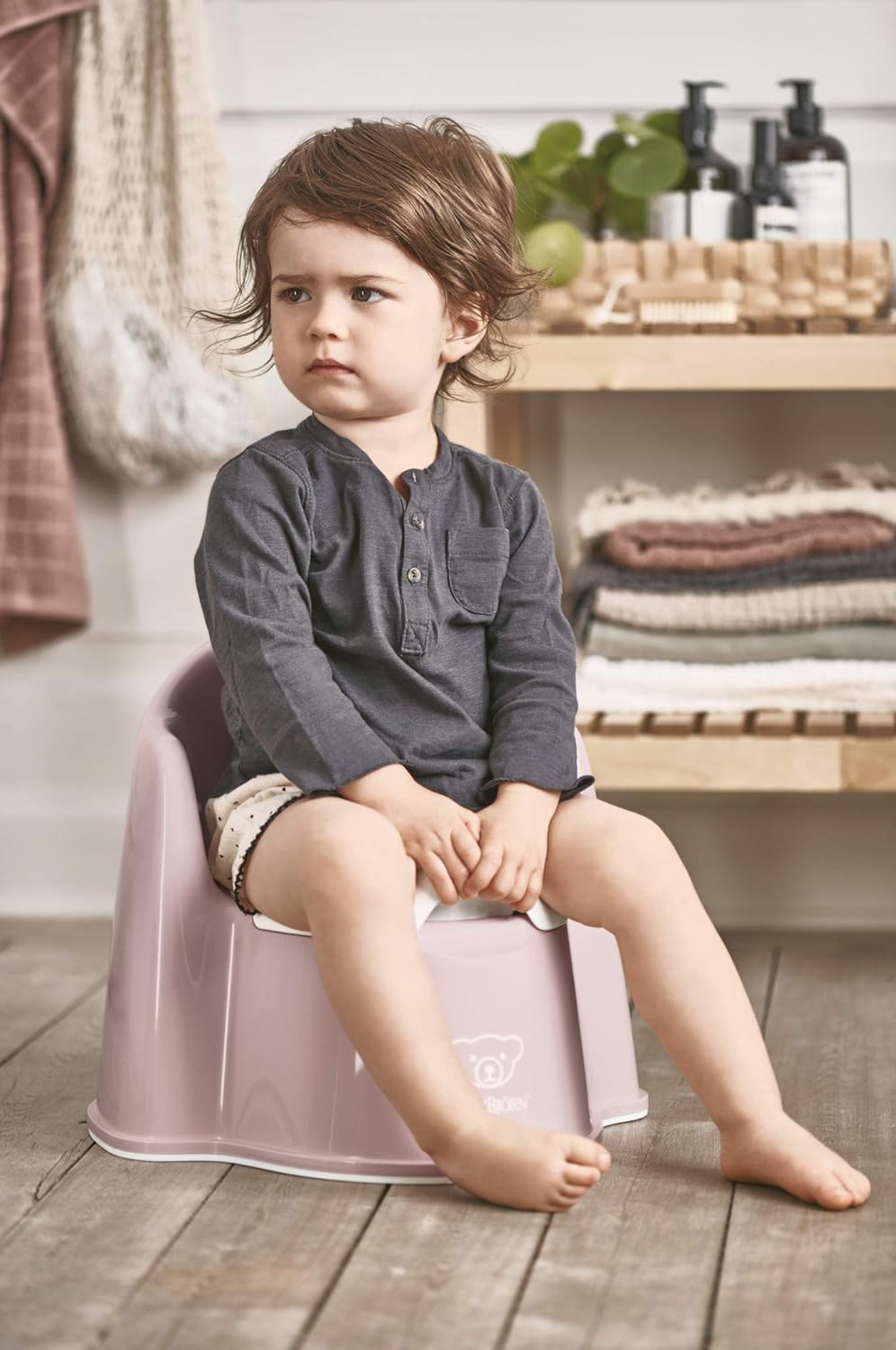 BabyBjörn Topfstuhl, Blassrosa/Weiss, Blassrosa/Weiss