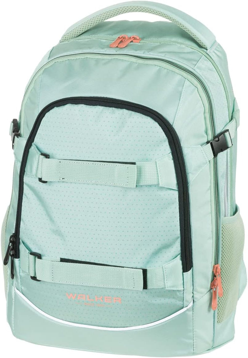 Walker 42041-067 - Schulrucksack Fame 2.0 "Uni Dark Mint" mit 2 Fächern, Vorderfach mit Organizer, S