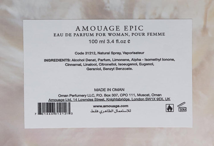 Amouage Epic Woman Eau de Parfum Vapo, 100 ml 100 ml (1er Pack), 100 ml (1er Pack)