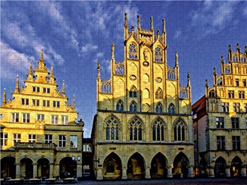 CALVENDO Puzzle Münster - Das Rathaus, EIN gotischer BAU aus der Mitte des 14. Jahrhunderts 1000 Tei