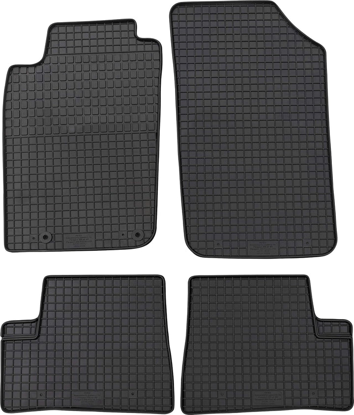 PETEX Gummimatten passend für 206 ab 1998 / 206 plus ab 04/2009-12/2012 Fussmatten schwarz 4-teilig