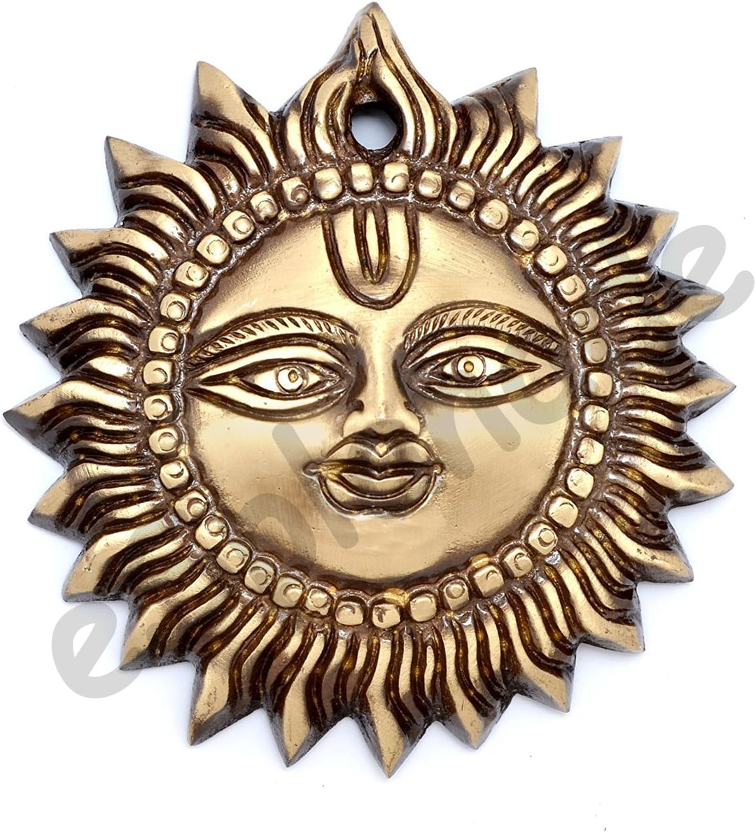 eSplanade - Brass Sun Wall Decor - Beautiful Sun (Surya) Face Murti Idol Statue Sculpture Wall Hangi