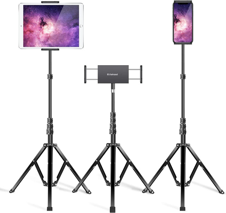 Elitehood Aluminium Tablet Stativ Halterung, iPad Ständer - Höhenverstellbar bis 65'' Halter Stativ
