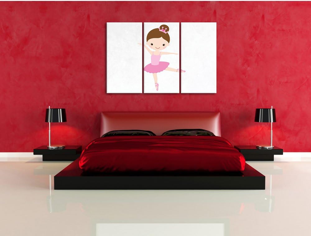 Pixxprint Hübsche Prinzessin weiss 3-Teiler Leinwandbild 120x80 Bild auf Leinwand