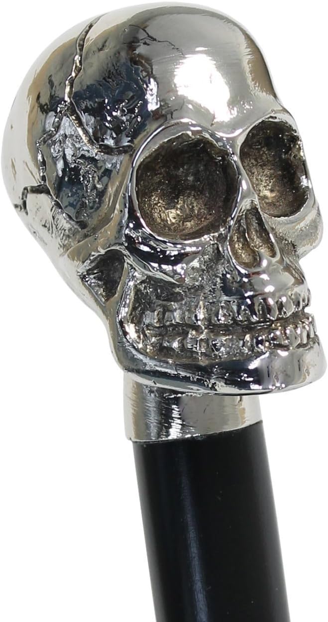 Gehstock Frackstock Skull mit Totenkopf-Chromknauf