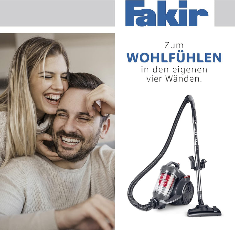 Fakir BL 240 Trend - Premium Staubsauger beutellos, Staubsauger HEPA 13, Langes Kabel und sehr stark