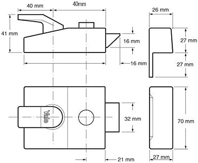 Yale P-85-DMG-SC-40 Sicherheitsschloss mit automatischem Riegelschloss, P-85-DMG-SC-40 40 mm Chrom-f
