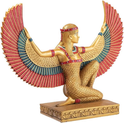 Grosse Statue ISIS Flügel – Ägyptische Göttin der Fruchtbarkeit Goldfarben, Goldfarben