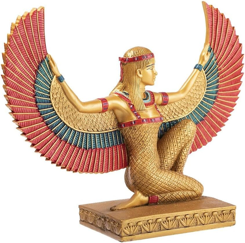 Grosse Statue ISIS Flügel – Ägyptische Göttin der Fruchtbarkeit Goldfarben, Goldfarben