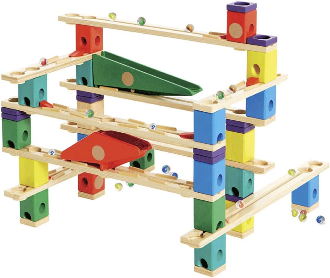 Hape E6009 - Quadrilla Vertigo, Kugelbahn, Konstruktionsspielzeug, aus Holz, ab 4 Jahren, Multi-colo