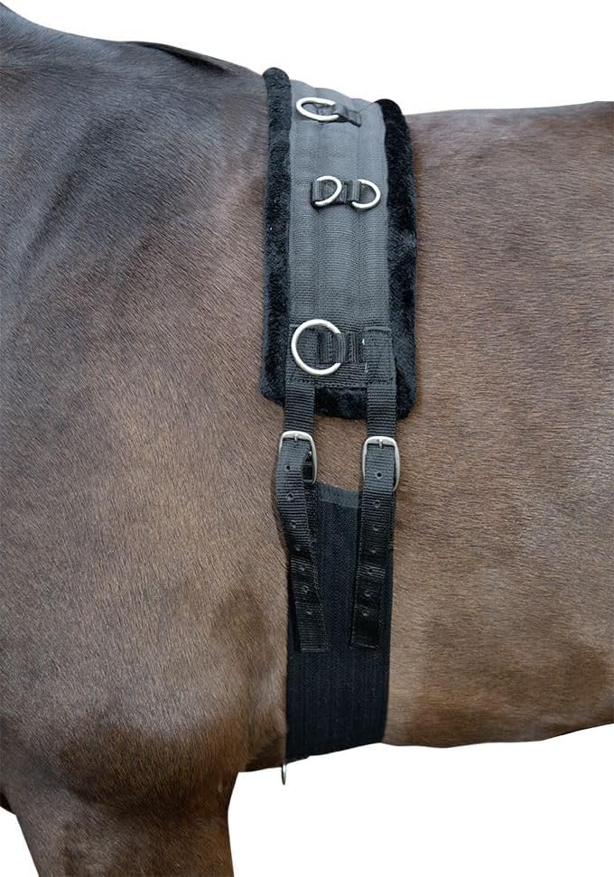 HKM Longiergurt -Teddy- Pony Schwarz/Schwarz, Pony Schwarz/Schwarz