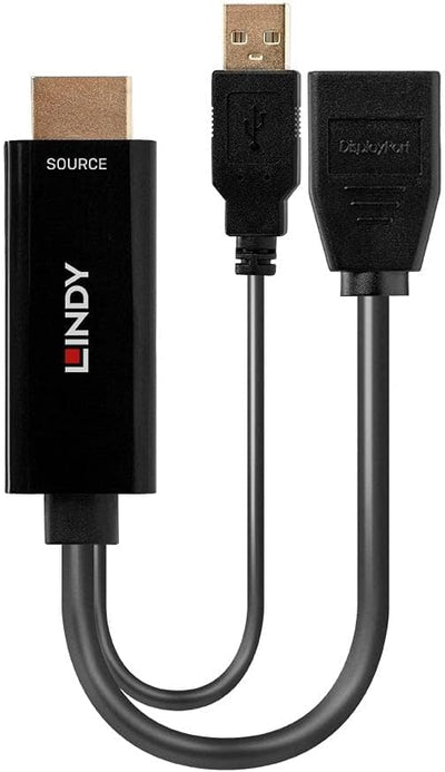 LINDY 38289 HDMI 18G auf DisplayPort 1.2 Konverter mit USB-Stromversorgung