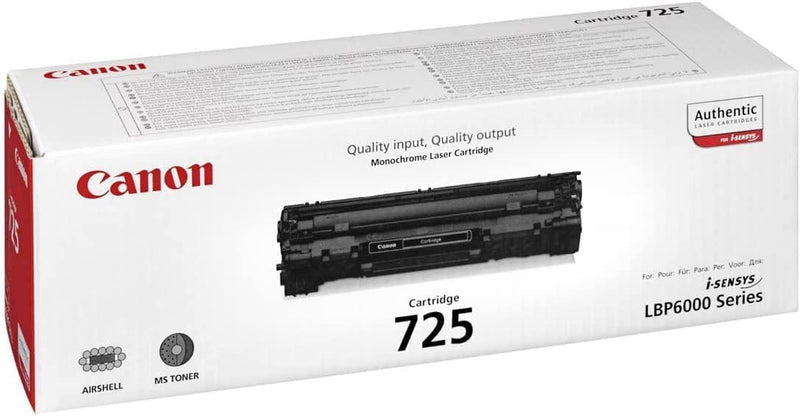 Canon CRG 725 Lasertoner, 1600 Seiten, Laser, Box, Schwarz