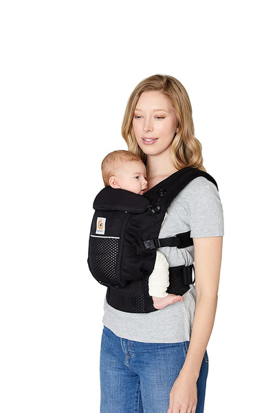 Ergobaby Adapt Babytrage für Neugeborene ab Geburt, 3-Positionen SoftFlex Mesh Ergonomische Babybauc