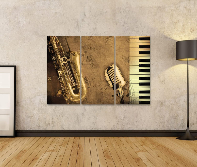 Bild auf Leinwand Dirty Music Background Mit Klavier Und Sepia Wandbild Poster Kunstdruck Bilder For