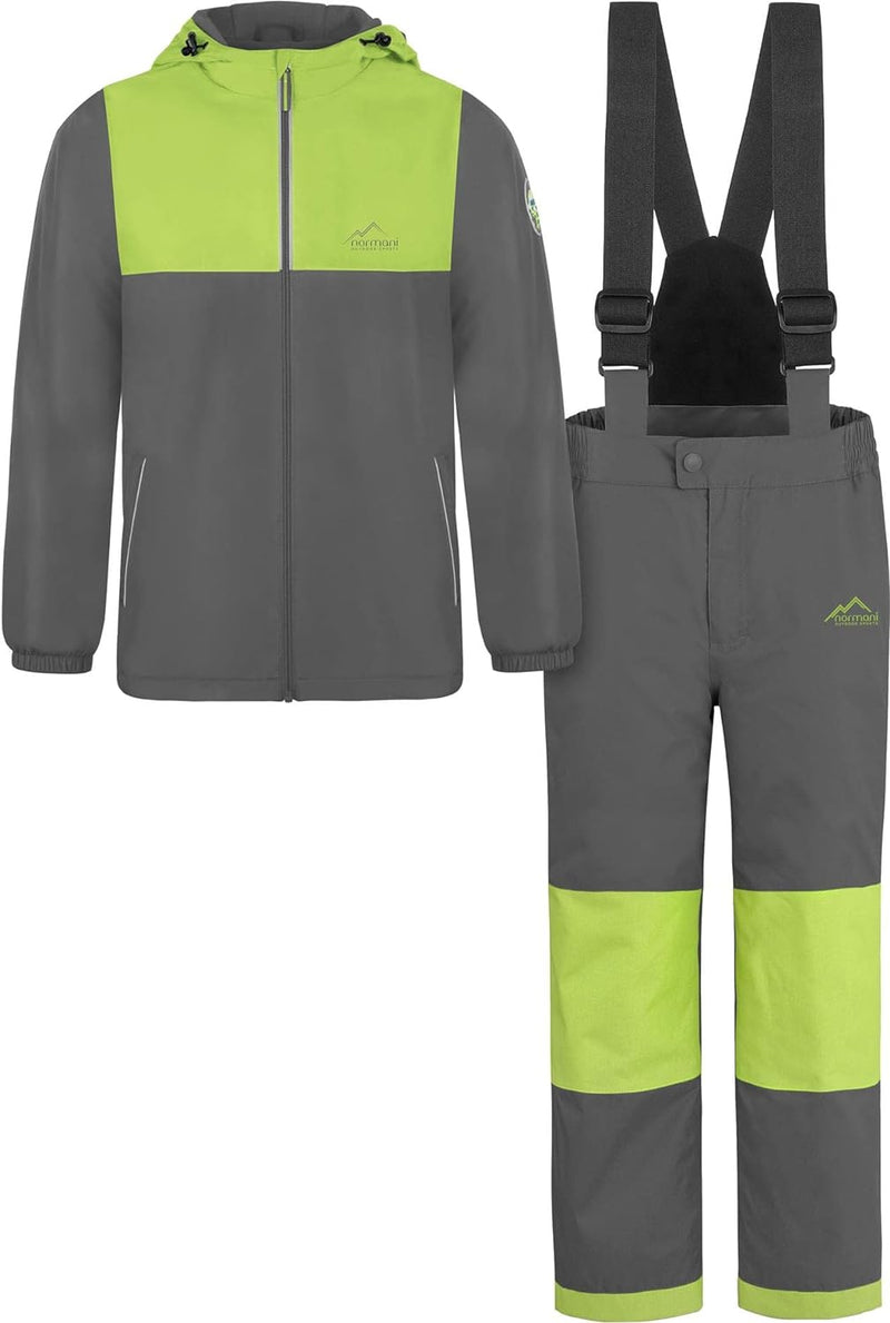 normani Kinder Winter Set - wasserdichte Ski Winterhose mit Hosenträgern und Winterjacke Schneeanzug