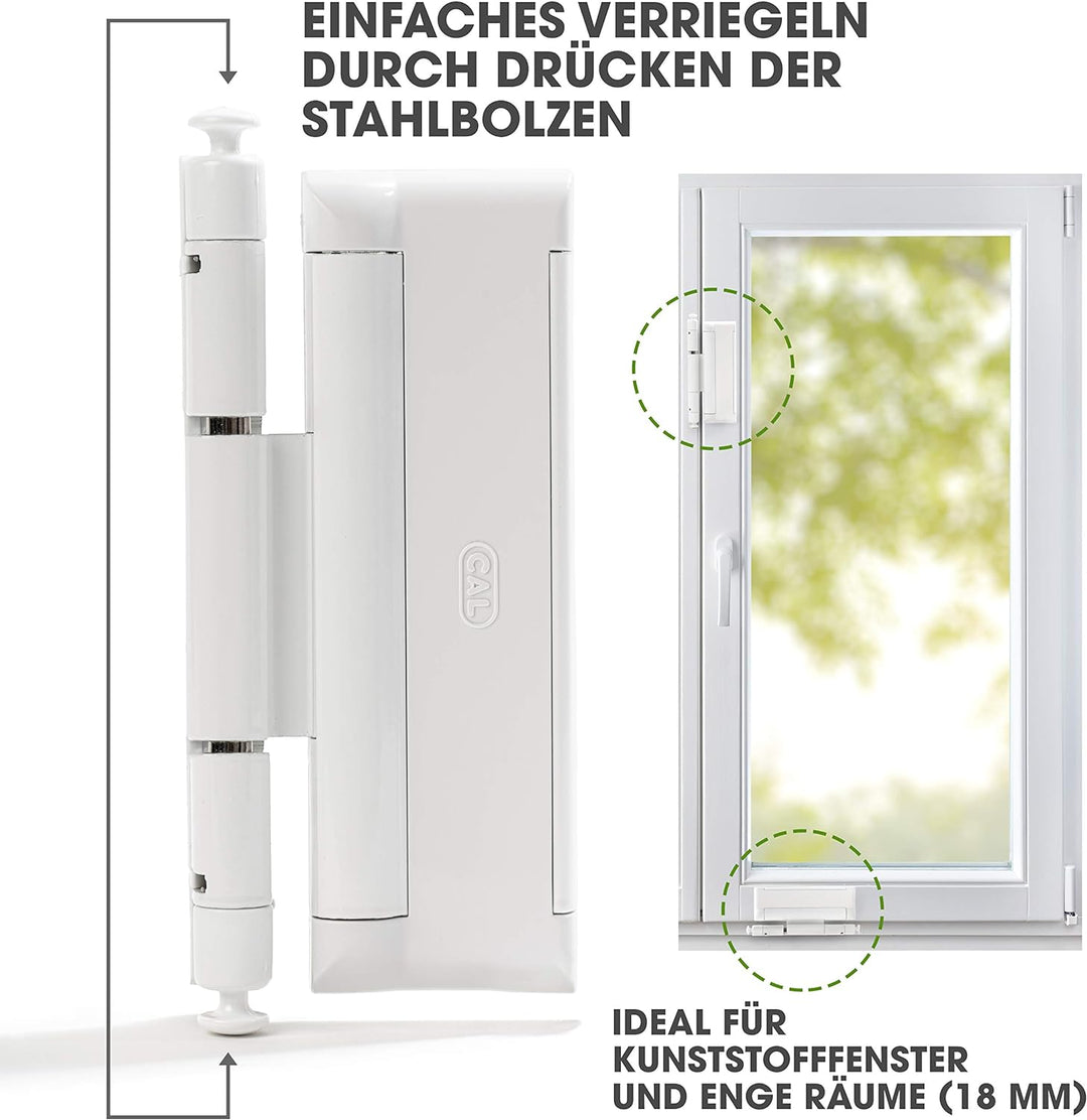 Cal Doublex XL - Fenstersicherung gegen Einbruch, auch für Balkontür, Terassentür Einbruchschutz (we