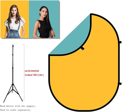 Kate 1,5x2m Pure Yellow Solid Color/Collapsible Solid Blaugrün Papier Hintergrund Doppelseitige Mikr