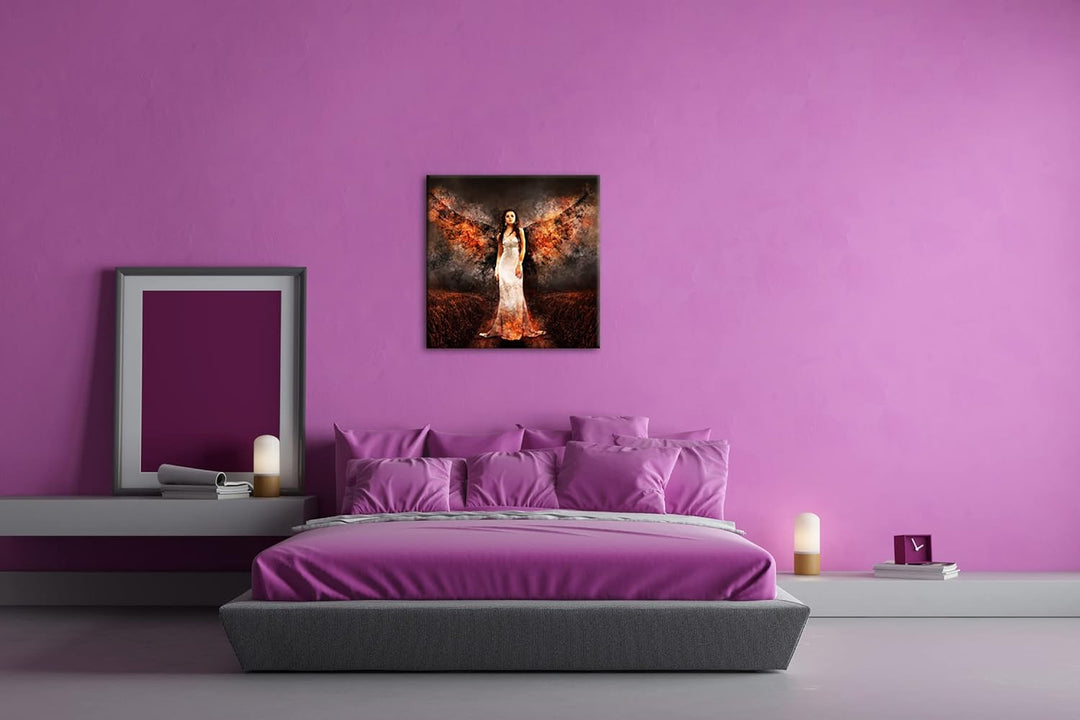 deyoli feuriger Engel Format: 60x60 als Leinwandbild, Motiv fertig gerahmt auf Echtholzrahmen, Hochw