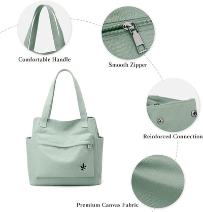 CORIOS Damen Handtasche Canvas Schultertasche Multifunktionale Henkeltaschen Casual Unterarmtasche H