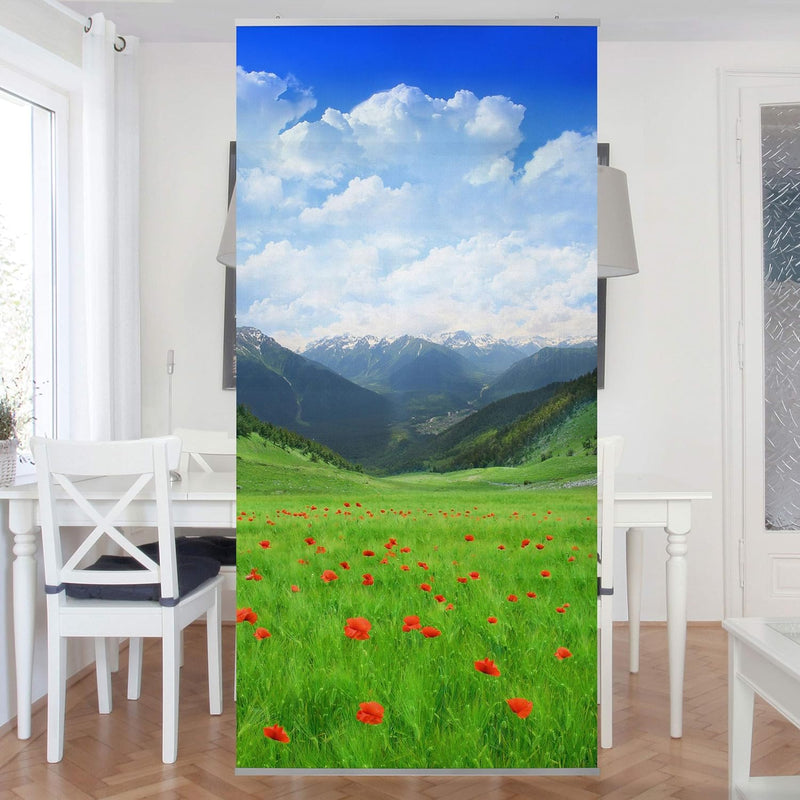 Bilderwelten Raumteiler Alpenwiese 250x120cm inkl. transparenter Halterung 250x120cm incl. transpare