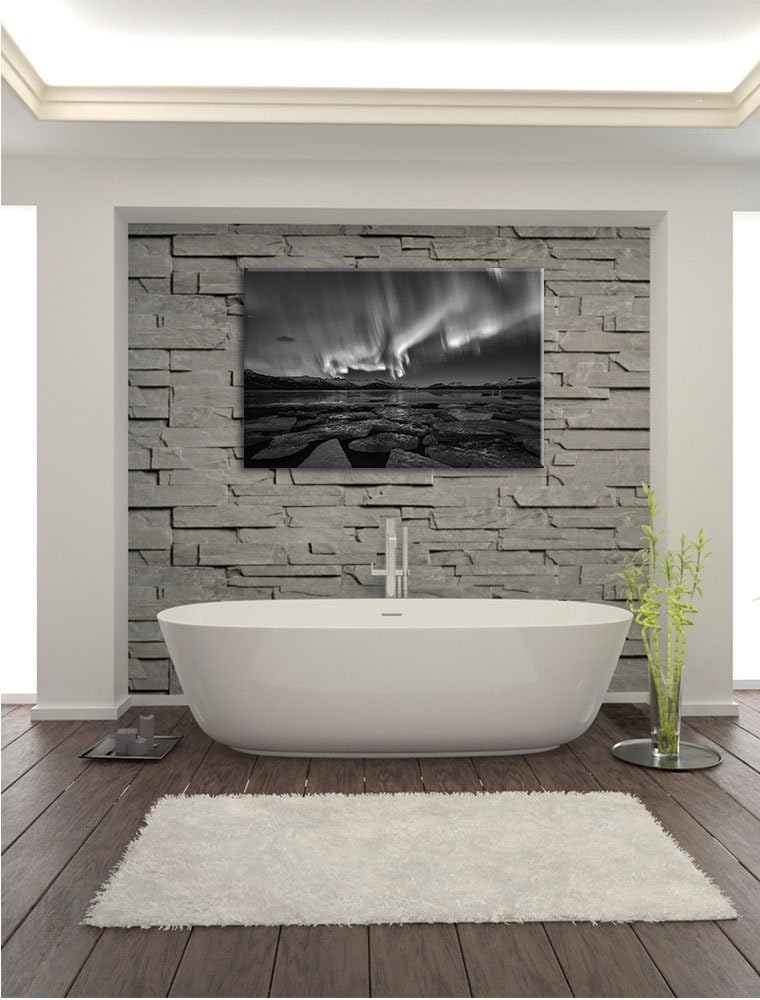 Pixxprint Polarlicht am Himmel als Leinwandbild/Grösse: 100x70 / Wandbild/Kunstdruck/fertig bespannt