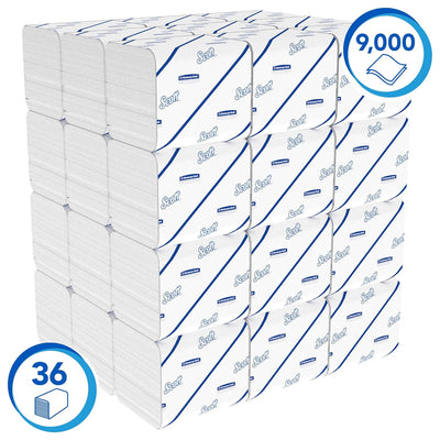 Scott Control Einzelblatt-Toilettenpapier 8508 – 2-lagiges Toilettenpapier – 36 Packungen x 250 Blat