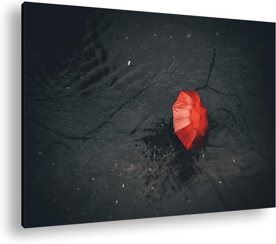 deyoli verlorender Regenschirm Format: 80x60 als Leinwandbild, Motiv fertig gerahmt auf Echtholzrahm