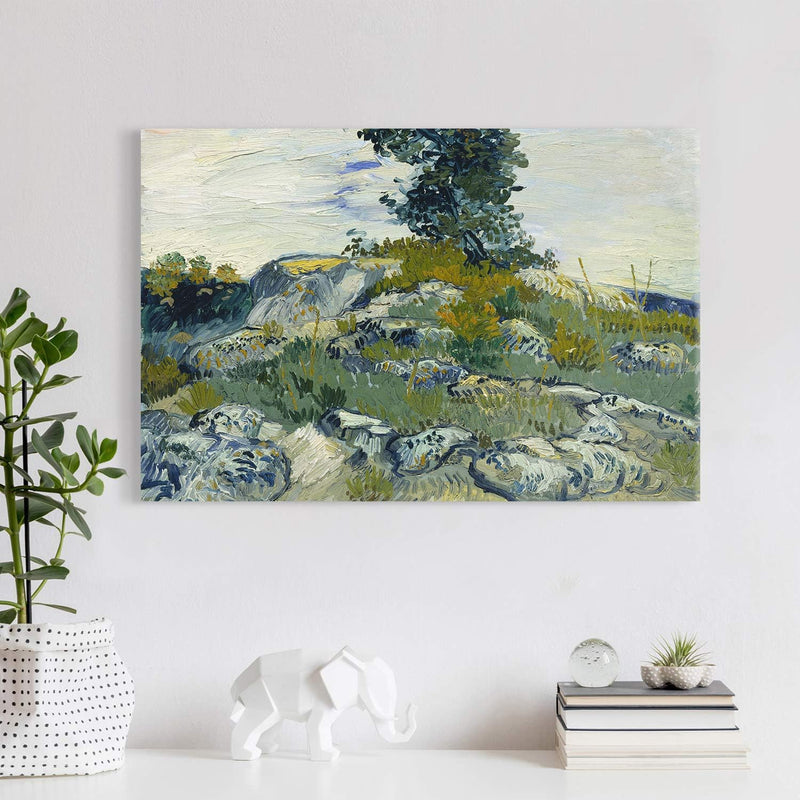 PICANOVA – Vincent Van Gogh The Rocks 60x40 cm – Bild auf Leinwand – Leinwandbild – Premium Leinwand