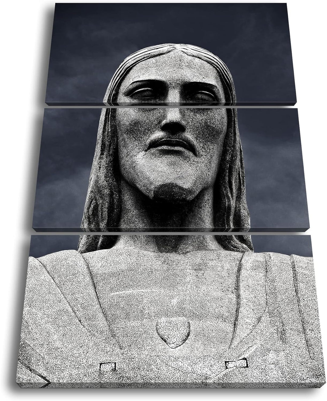 Jesus Statur in Rio de Janeiro Format: 3Teilig als Leinwandbild, Motiv fertig gerahmt auf Echtholzra