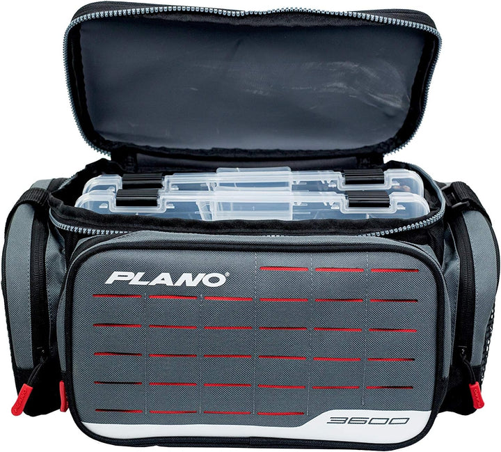 Plano Weekend Serie 3500 Softsider-Tackle-Tasche, Grauer Stoff, enthält 2 3500 Stowaway Storage Boxe
