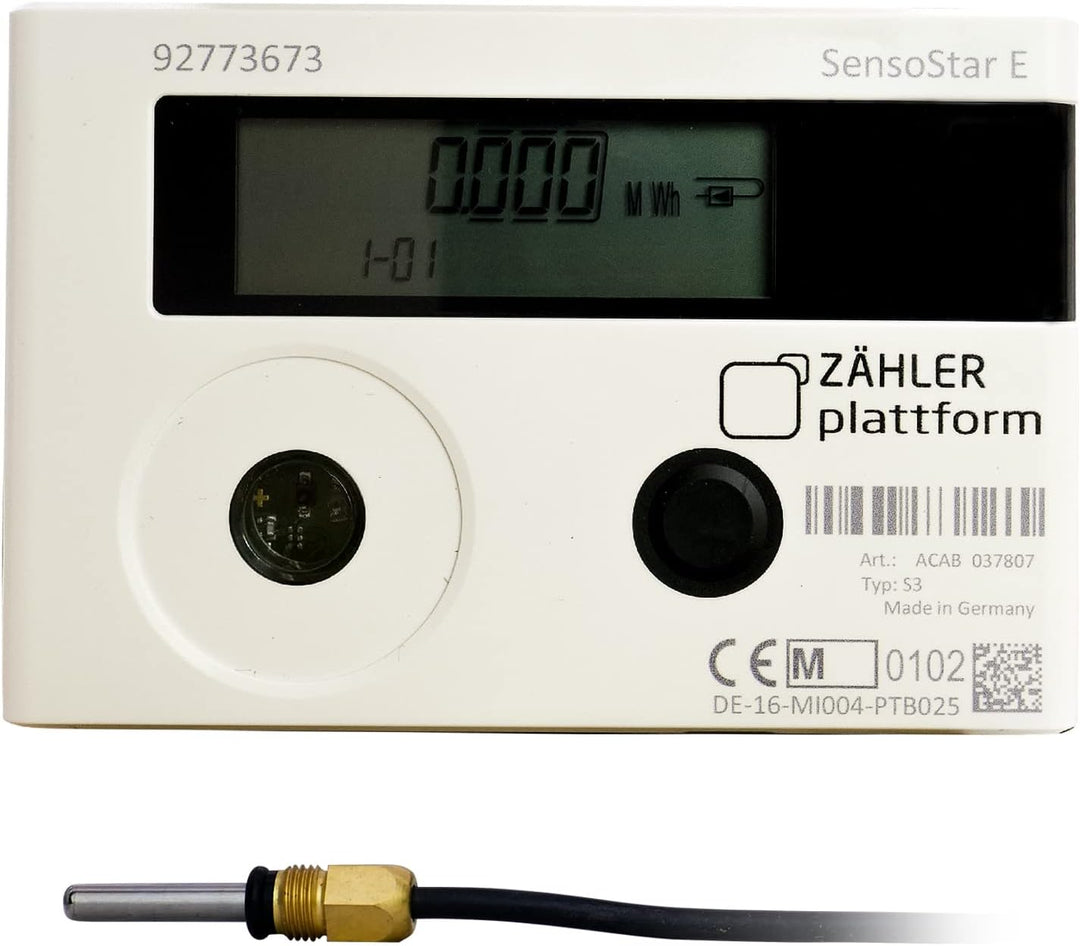 ZÄHLER plattform Wärmezähler Einstrahl Nenndurchfluss Qn 1,5 m³/h, Anschluss 3/4 Zoll, Baulänge 110